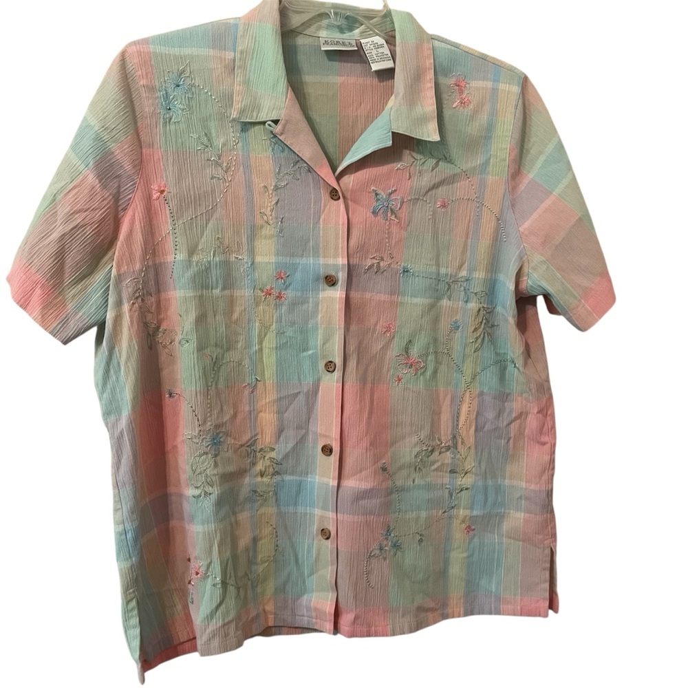 Koret Francisca Pastel Plaid Blouse